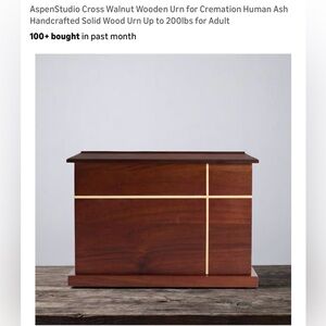 Walnut Wooden Urn - Brown